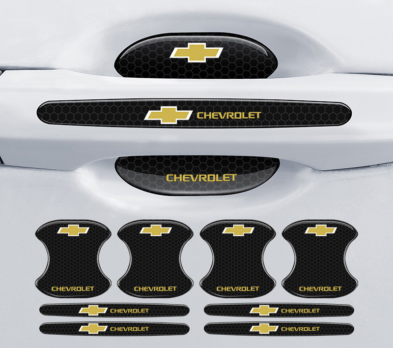 Chránič kľučky dverí z uhlíkových vlákien + protikolízny pásik (8 kusov / sada)