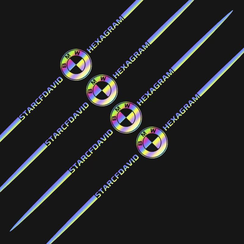 (4 kusy) Štýlové laserové personalizované nálepky na auto