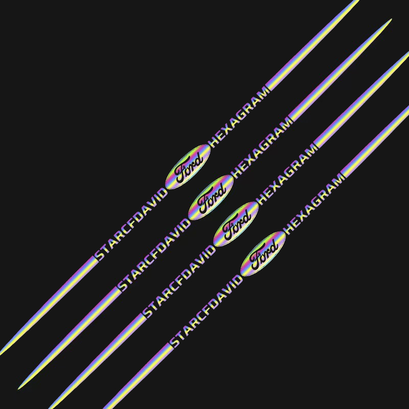 (4 kusy) Štýlové laserové personalizované nálepky na auto