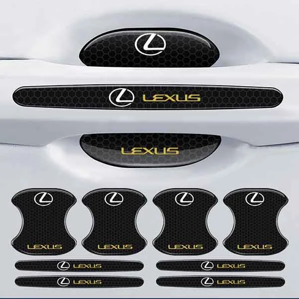 Chránič kľučky dverí z uhlíkových vlákien + protikolízny pásik (8 kusov / sada)