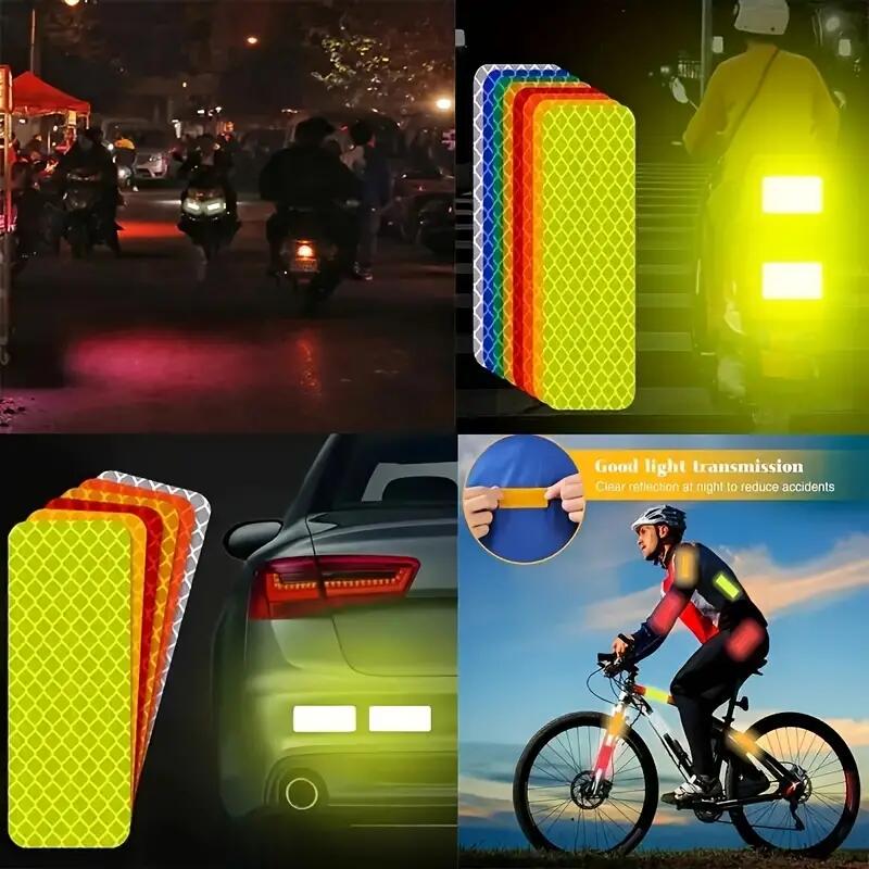 (20 kusy) Reflexné nálepky na náboje kolies auta, protikolízne pásy na pneumatiky, kreatívne nálepky na motocykle a bicykle