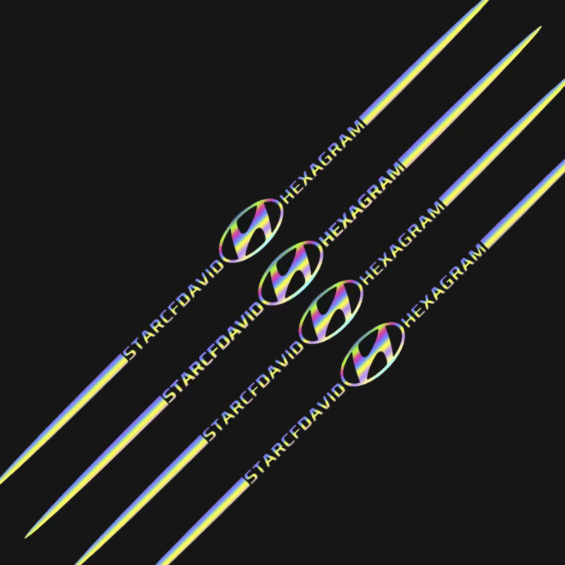 (4 kusy) Štýlové laserové personalizované nálepky na auto