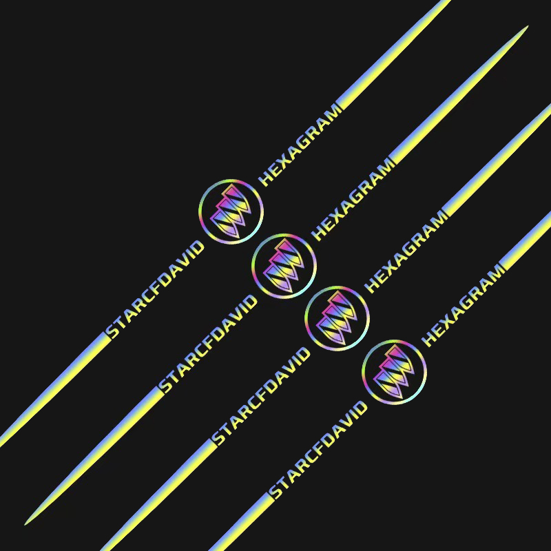 (4 kusy) Štýlové laserové personalizované nálepky na auto