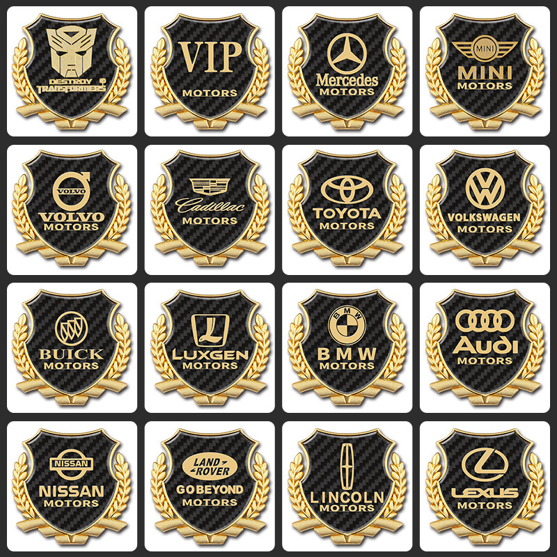 (2 kusy) 3D metalické nálepky na auto