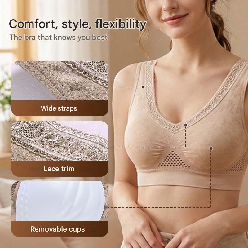 (2 kusy=36€) Vysoko podporná, pohodlná a priedušná čipkovaná podprsenka