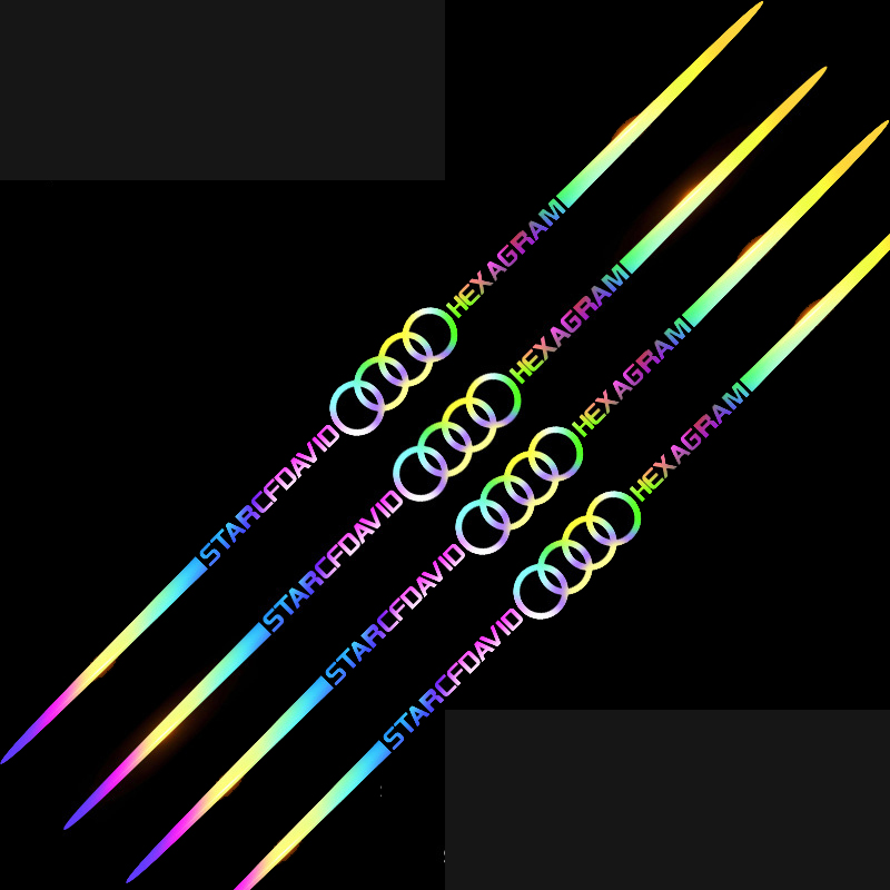 (4 kusy) Štýlové laserové personalizované nálepky na auto