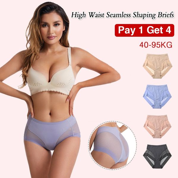 (4 kusy) 🔥 Nepriepustný dizajn – Elastická, pohodlná, priedušná a antibakteriálna dámska spodná bielizeň