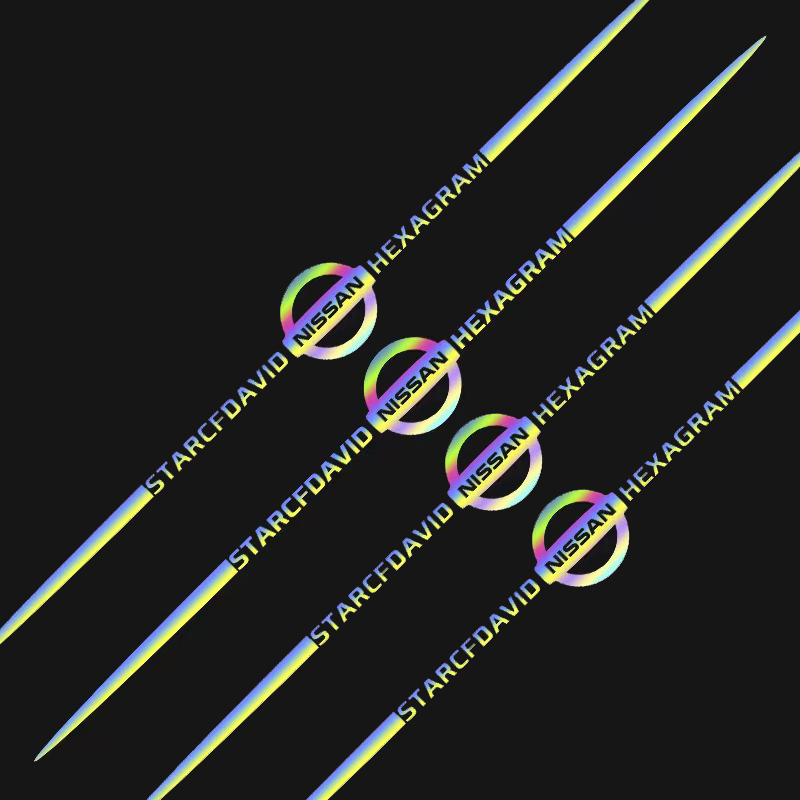 (4 kusy) Štýlové laserové personalizované nálepky na auto