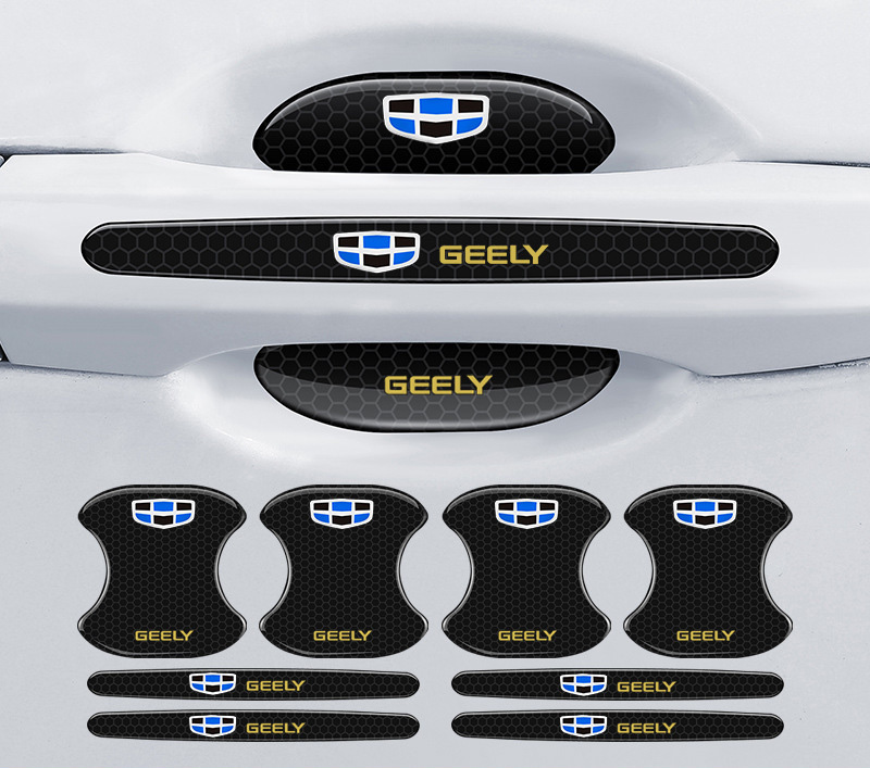 Chránič kľučky dverí z uhlíkových vlákien + protikolízny pásik (8 kusov / sada)