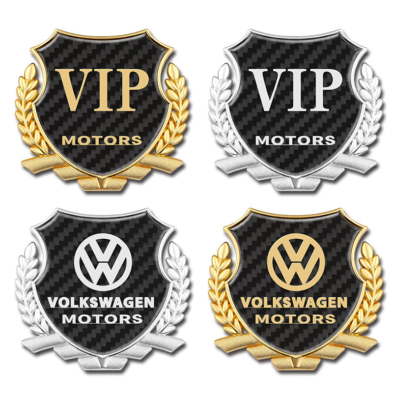 (2 kusy) 3D metalické nálepky na auto