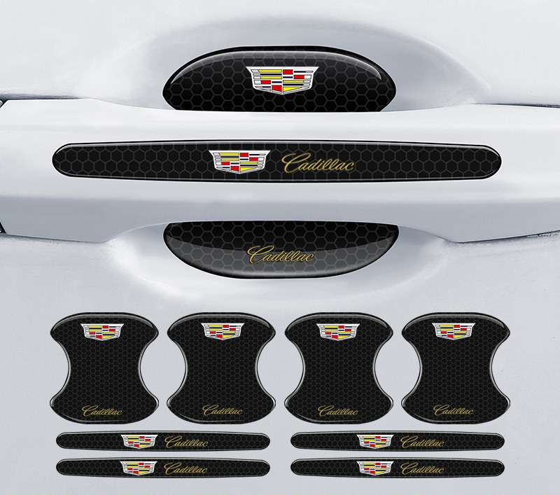 Chránič kľučky dverí z uhlíkových vlákien + protikolízny pásik (8 kusov / sada)