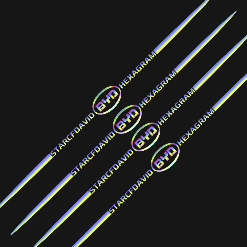 (4 kusy) Štýlové laserové personalizované nálepky na auto