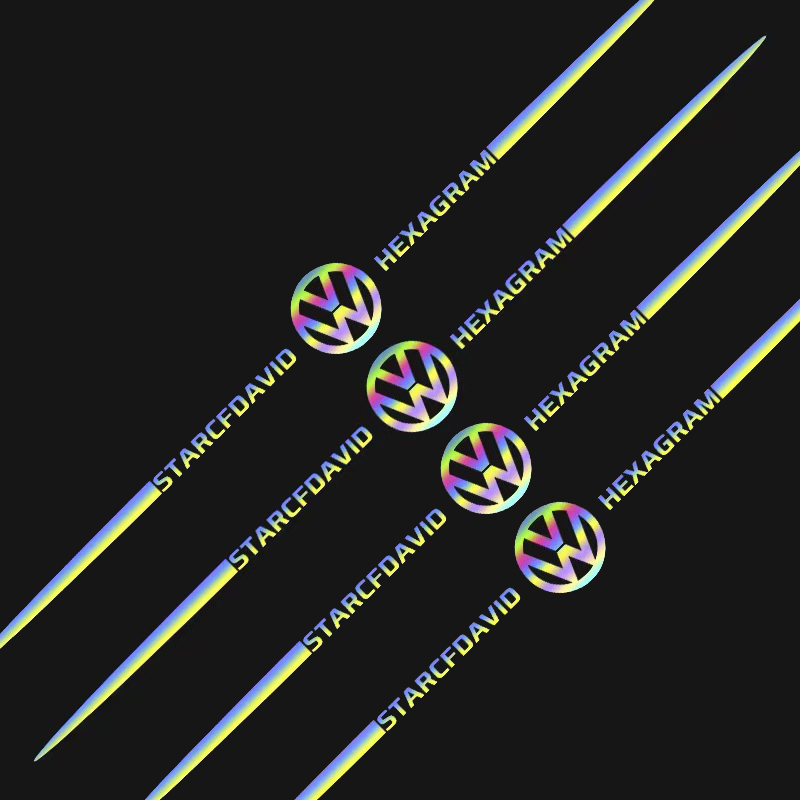 (4 kusy) Štýlové laserové personalizované nálepky na auto