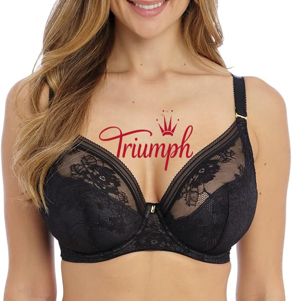 Triumph - (3 τμχ)💯 Σουτιέν με δαντέλα βαθύ V