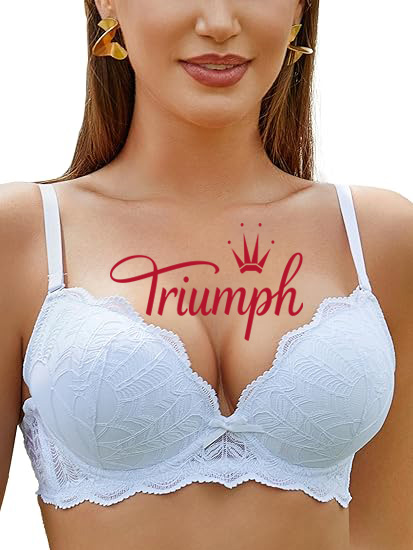 Triumph - 3 darab 🔥Női push-up párnázott csipke melltartó