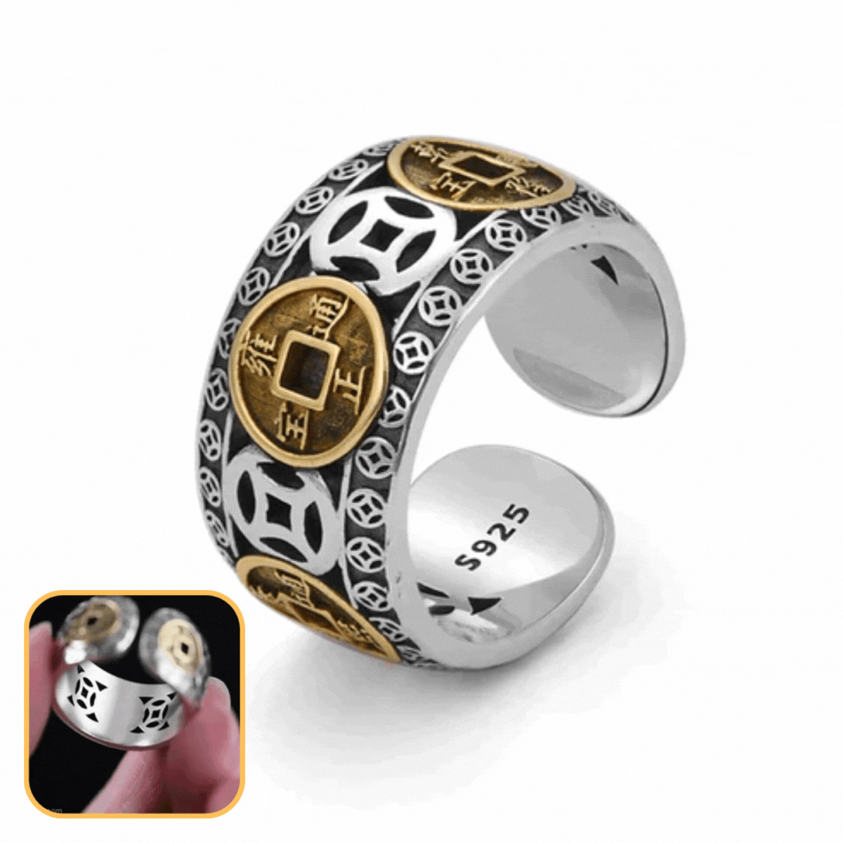💥Super Sale - 49% OFF💥 Rich luck Max Force Five Emperors Coins Ring💰💰💰