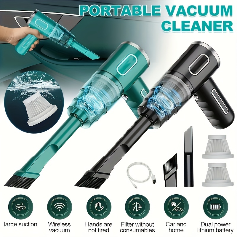 Portable Cordless Hand-held Vacuum Cleaner, Cyclone Suction Wireless Vacuum Cleaner, Rechargeable Strong Suction Vacuum Cleaner Suitable For Cars/Offices/Homes