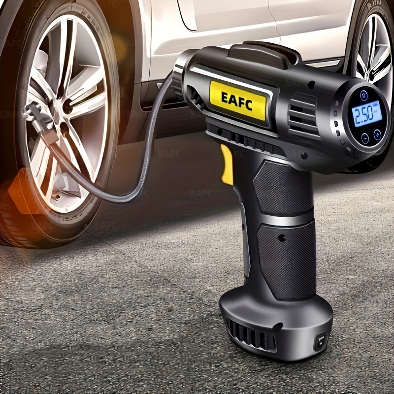 Compressor de ar portátil: bomba infladora de pneus de carro sem fio de 150 PSI com manômetro e luz - perfeita para carros, motocicletas e bicicletas!