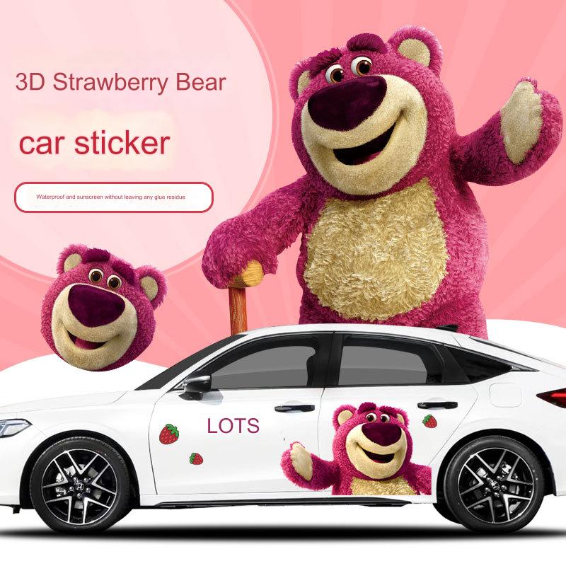 Αυτοκόλλητο Strawberry Bear Cartoon Cute Cartoon Body Latte Scratch Car Scratch που καλύπτει Αυτοκόλλητο Strawberry Bear Car Διακοσμητικό αυτοκόλλητο