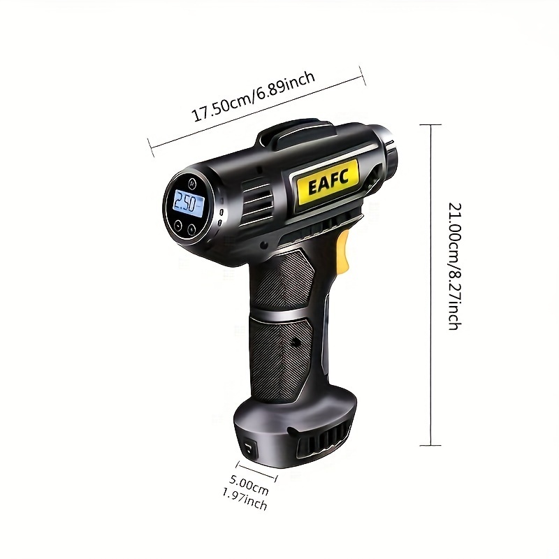 Compressor de ar portátil: bomba infladora de pneus de carro sem fio de 150 PSI com manômetro e luz - perfeita para carros, motocicletas e bicicletas!