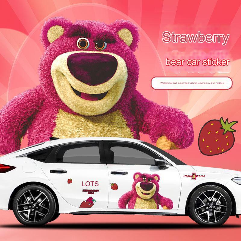 Αυτοκόλλητο Strawberry Bear Cartoon Cute Cartoon Body Latte Scratch Car Scratch που καλύπτει Αυτοκόλλητο Strawberry Bear Car Διακοσμητικό αυτοκόλλητο
