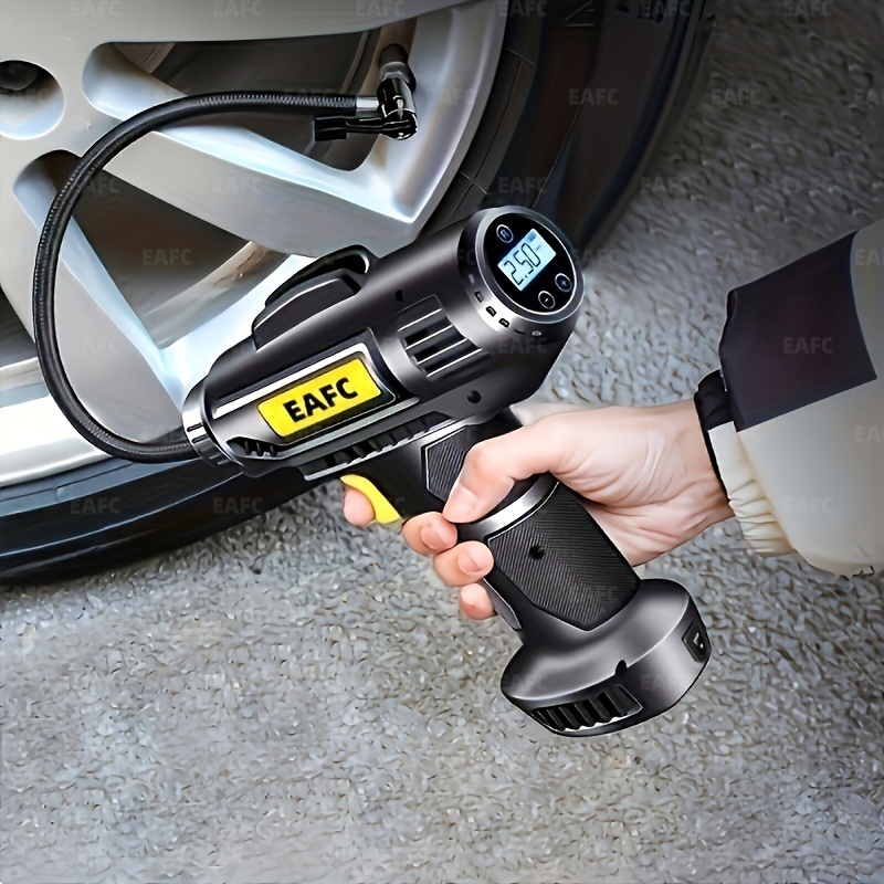 Compressor de ar portátil: bomba infladora de pneus de carro sem fio de 150 PSI com manômetro e luz - perfeita para carros, motocicletas e bicicletas!