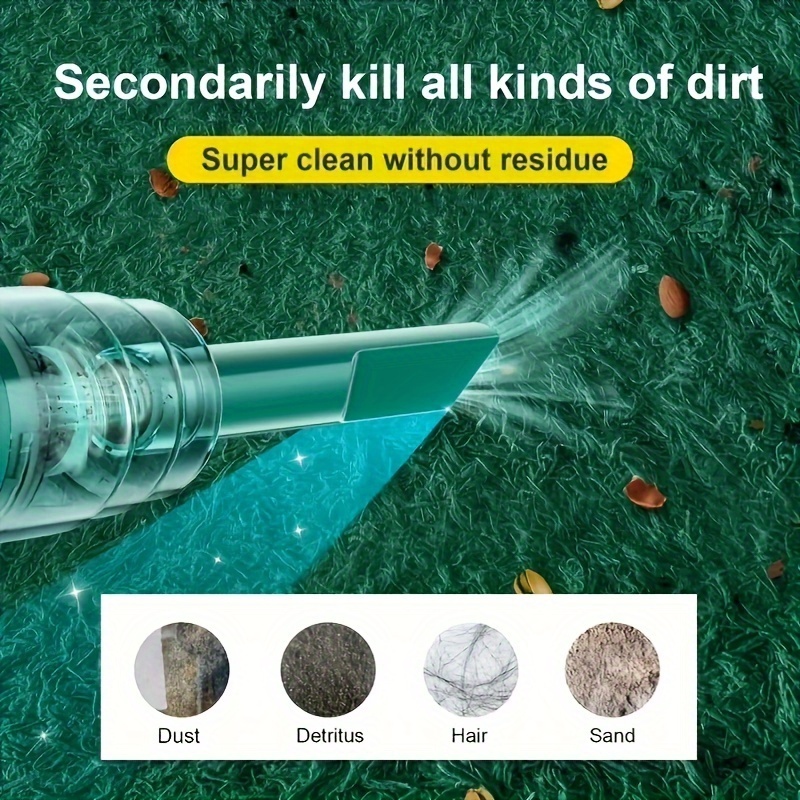 Portable Cordless Hand-held Vacuum Cleaner, Cyclone Suction Wireless Vacuum Cleaner, Rechargeable Strong Suction Vacuum Cleaner Suitable For Cars/Offices/Homes