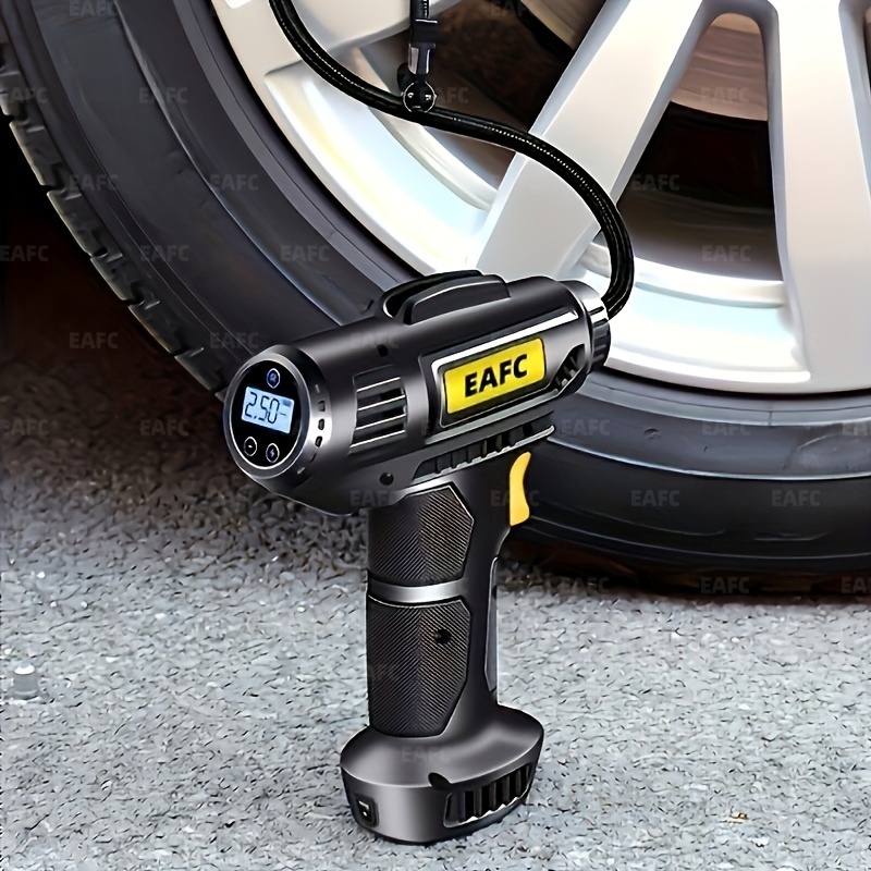 Compressor de ar portátil: bomba infladora de pneus de carro sem fio de 150 PSI com manômetro e luz - perfeita para carros, motocicletas e bicicletas!