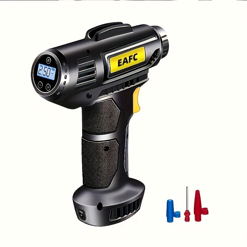 Compressor de ar portátil: bomba infladora de pneus de carro sem fio de 150 PSI com manômetro e luz - perfeita para carros, motocicletas e bicicletas!