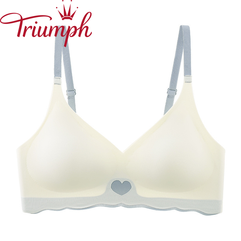6 bucăți 🔥Sutien fără cusături Triumph - Mătase de gheață fără inele de oțel 【S-XL】 3 seturi (3 sutiene, 3 lenjerie intimă)