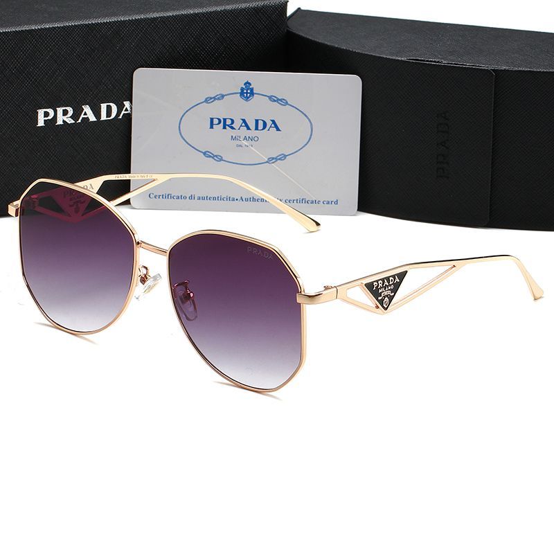 PRADA🕶️okulary antypromieniowe i anty-UV w złotej oprawce