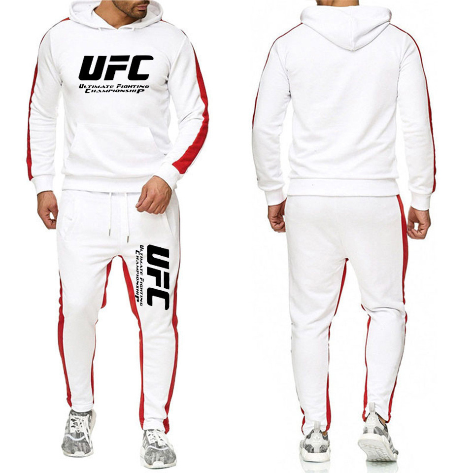 Ευρωπαϊκό και αμερικανικό casual hoodie MMA αθλητικό πουλόβερ UFC δύο τεμαχίων ανδρικό και γυναικείο φθινόπωρο και χειμώνα πουλόβερ φλις πουλόβερ παντελόνι ανδρικό κοστούμι
