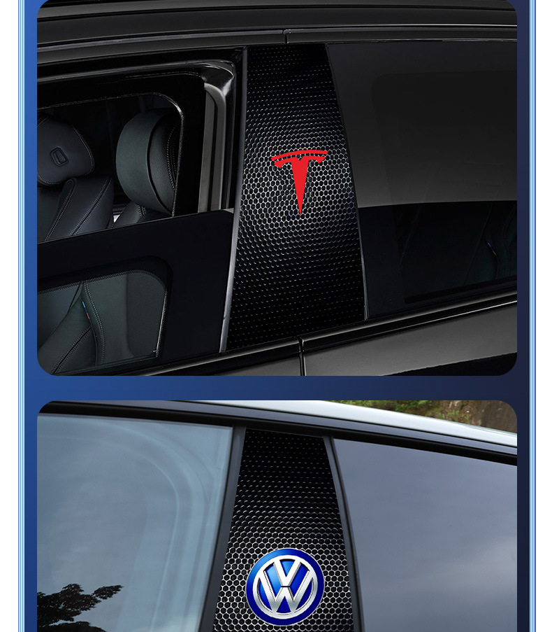 Autocolant pentru stâlp central auto Decorație creativă personalizată Film de protecție rezistent la zgârieturi și uzură pentru modificarea stâlpului BC [pereche]