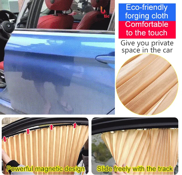 Adsorbcijos ištraukiamos automobilio lango užuolaidos nuo saulės