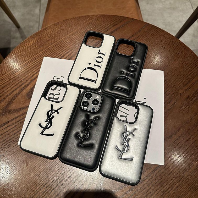 YSL wysokiej jakości skórzane etui na telefon komórkowy iPhone 16 odporne na upadek 15Pro zapobiegające upadkowi iPhone14Pro luksusowe etui dużej marki