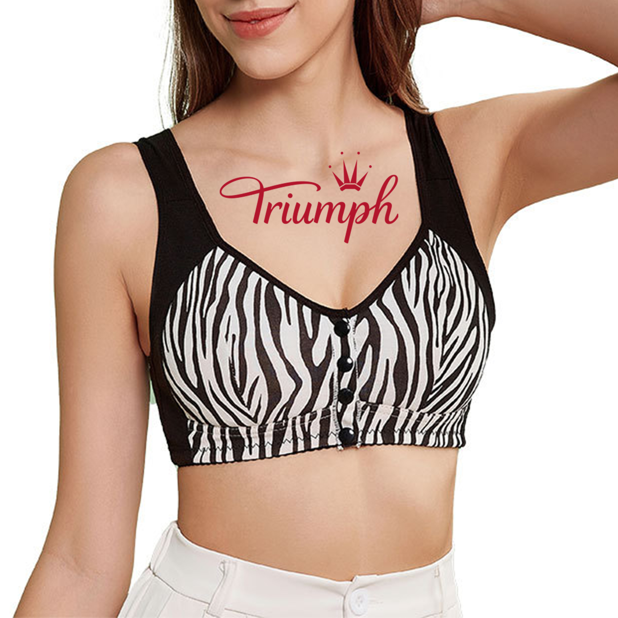 Triumph - 3 με 💥🔥 Δροσερό και αναπνεύσιμο Liftup Air BraΓυναικείο εμπριμέ Wireless Tank Top Σουτιέν εξαιρετικά μεγάλου μεγέθους