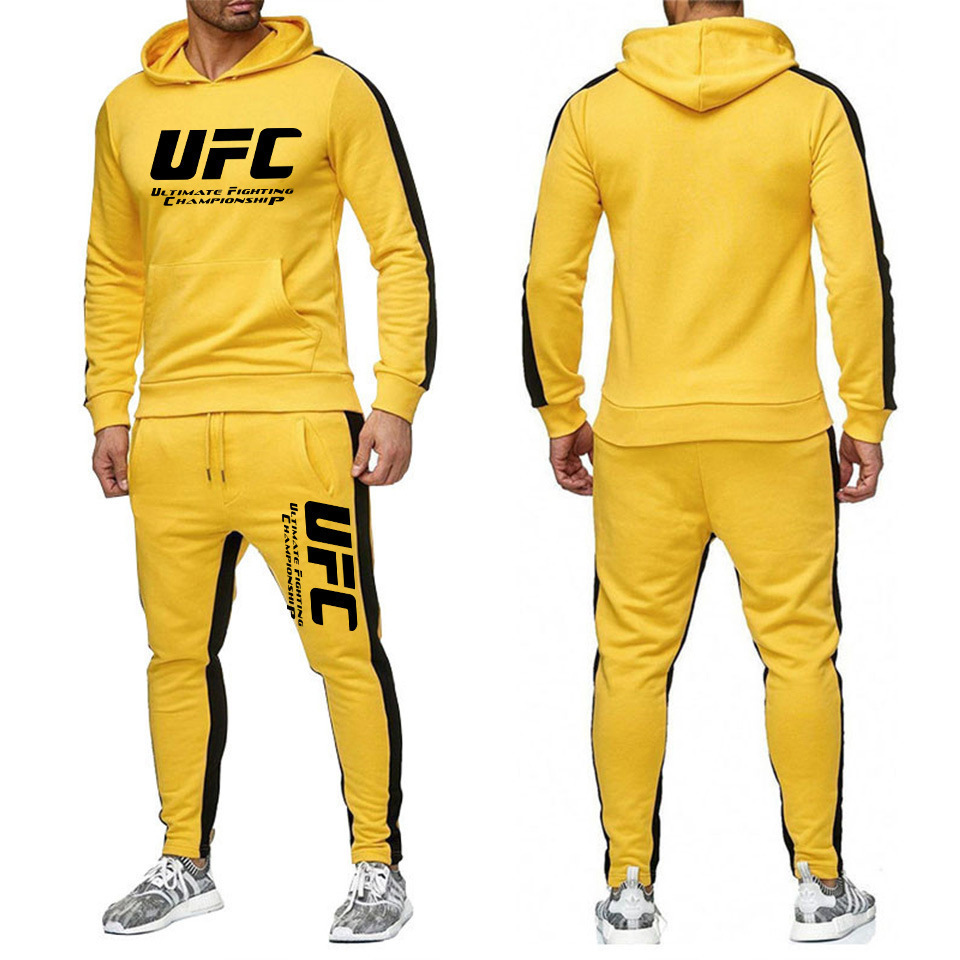 Ευρωπαϊκό και αμερικανικό casual hoodie MMA αθλητικό πουλόβερ UFC δύο τεμαχίων ανδρικό και γυναικείο φθινόπωρο και χειμώνα πουλόβερ φλις πουλόβερ παντελόνι ανδρικό κοστούμι