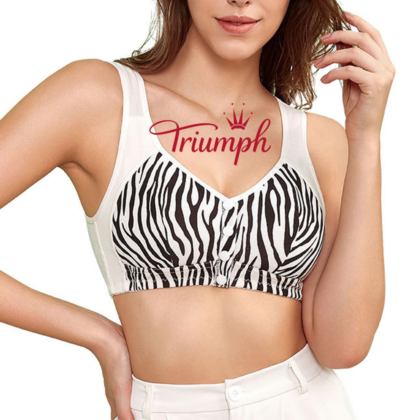 Triumph - 3 με 💥🔥 Δροσερό και αναπνεύσιμο Liftup Air BraΓυναικείο εμπριμέ Wireless Tank Top Σουτιέν εξαιρετικά μεγάλου μεγέθους