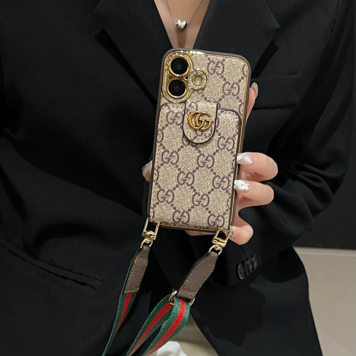 Etui na telefon komórkowy LV cross-body Apple 16 pro max iPhone 11/12/13/14 luksusowe 15Pro