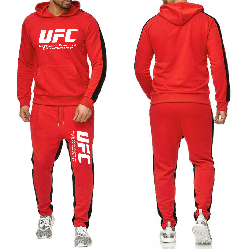 Ευρωπαϊκό και αμερικανικό casual hoodie MMA αθλητικό πουλόβερ UFC δύο τεμαχίων ανδρικό και γυναικείο φθινόπωρο και χειμώνα πουλόβερ φλις πουλόβερ παντελόνι ανδρικό κοστούμι