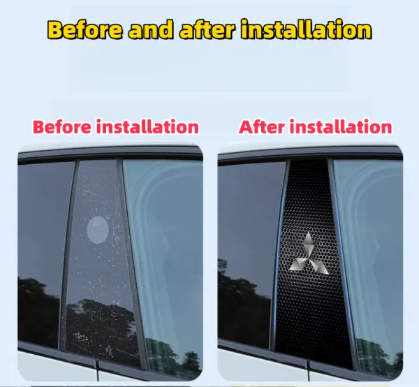 Autocolant pentru stâlp central auto Decorație creativă personalizată Film de protecție rezistent la zgârieturi și uzură pentru modificarea stâlpului BC [pereche]