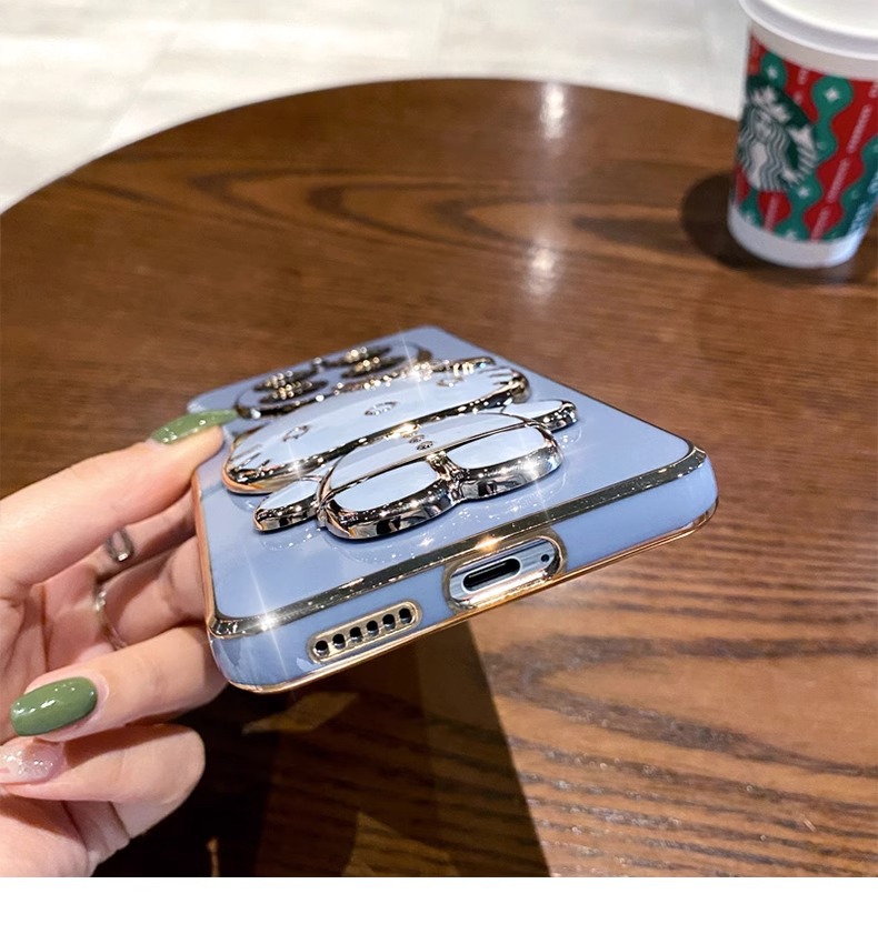 Κατάλληλο για θήκη κινητού iPhone15, θήκη γάτας με ηλεκτρολύτη, καθρέφτη μακιγιάζ, Apple 14Promax