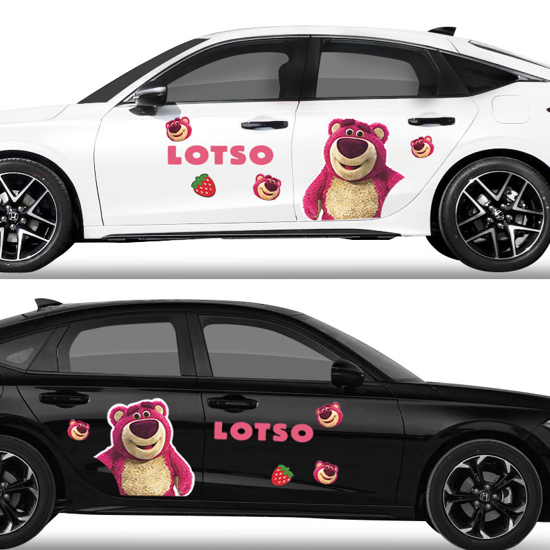 Αυτοκόλλητο Strawberry Bear Cartoon Cute Cartoon Body Latte Scratch Car Scratch που καλύπτει Αυτοκόλλητο Strawberry Bear Car Διακοσμητικό αυτοκόλλητο