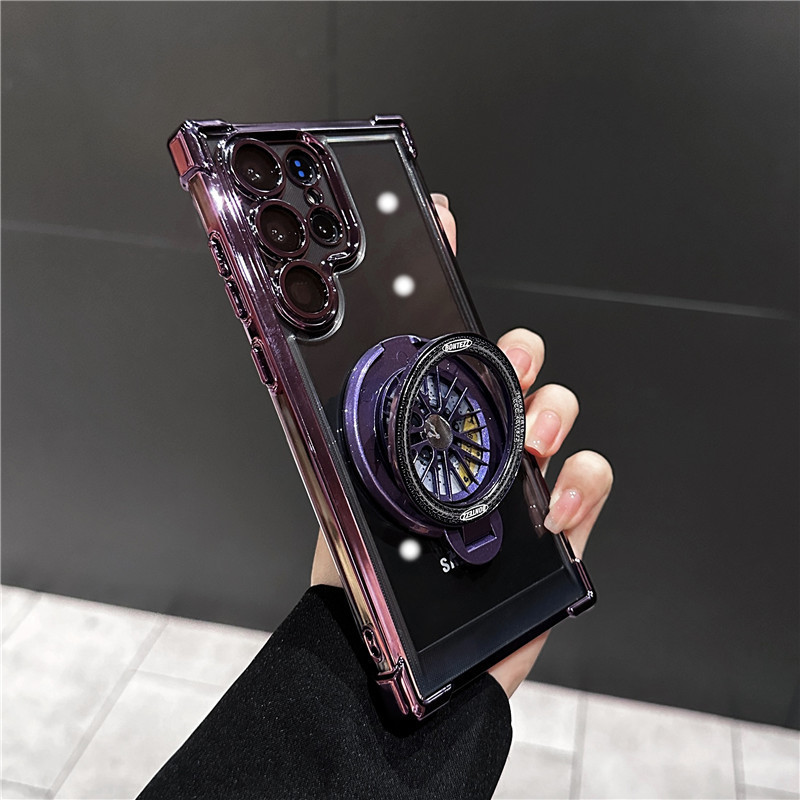 Samsung Galaxy Galwanizowane Czterokątne Obrotowe Etui na Telefon z Żyroskopem Anty-upadkowym Z Magnetycznym Uchwytem