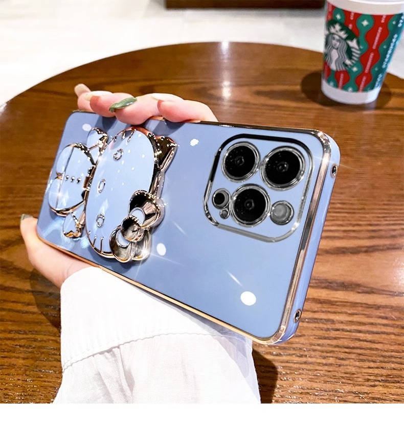 Κατάλληλο για θήκη κινητού iPhone15, θήκη γάτας με ηλεκτρολύτη, καθρέφτη μακιγιάζ, Apple 14Promax
