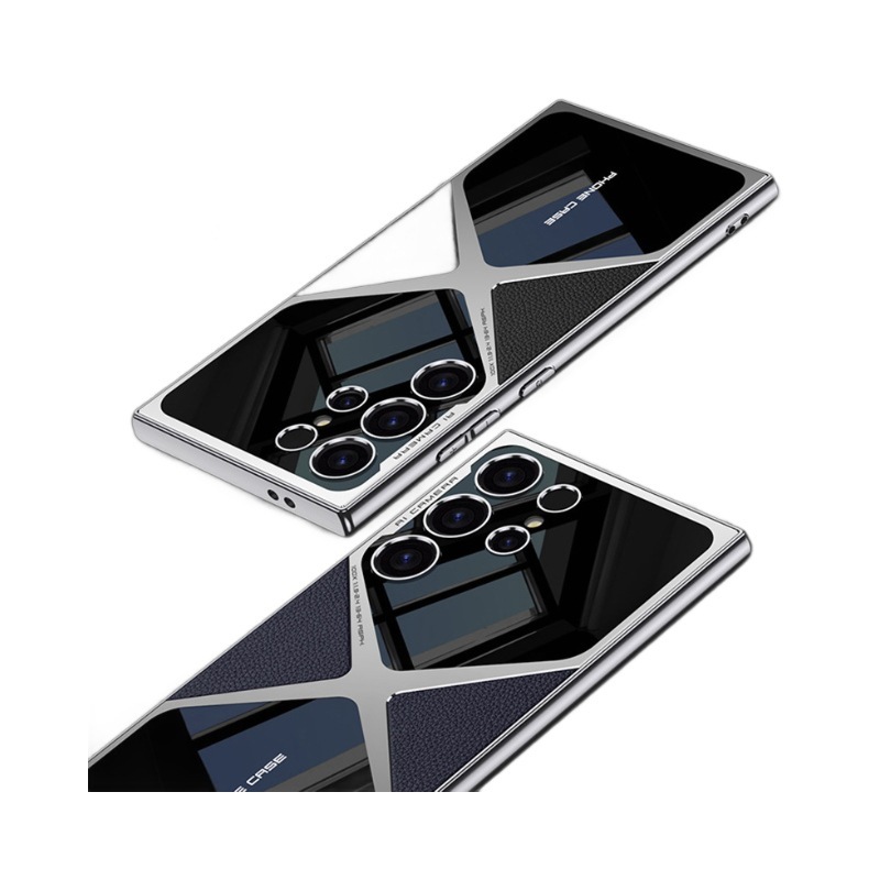 Galwanizowane skórzane etui ochronne anty-upadkowe do telefonu Samsung Galaxy S24 S23 Ultra
