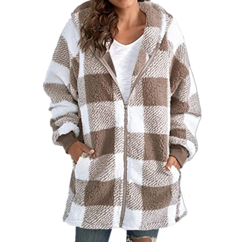 Γυναικείο Oversized Hoodie καρό φαρδύ πανωφόρι