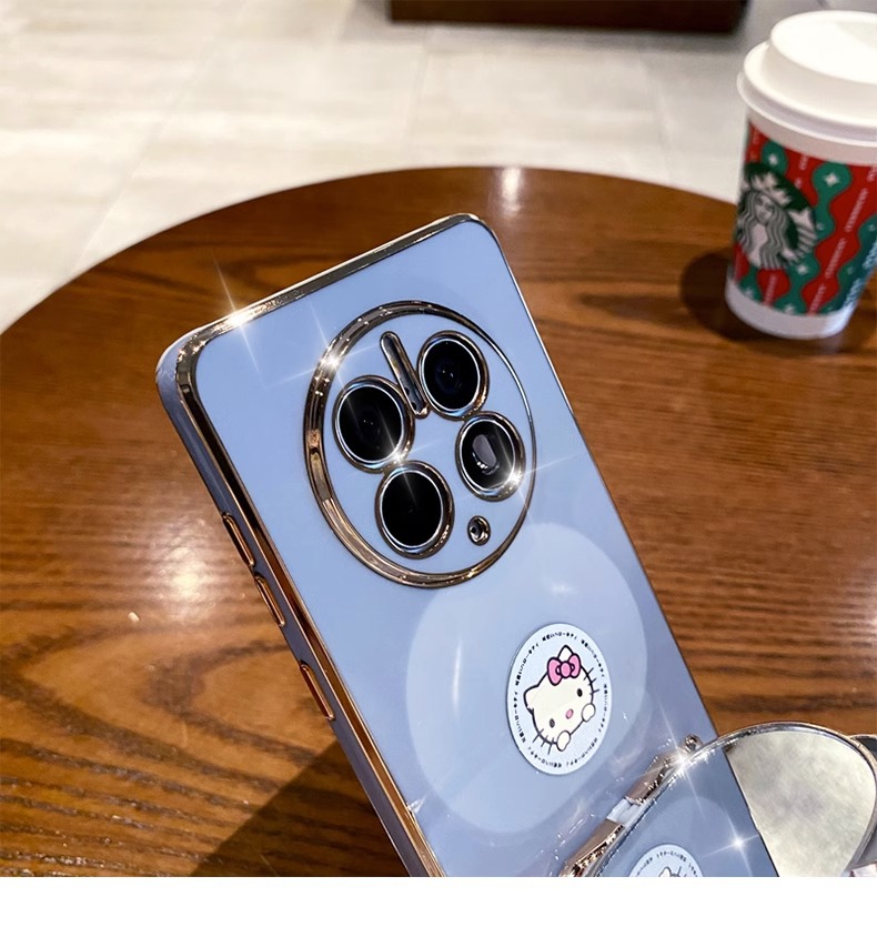 Κατάλληλο για θήκη κινητού iPhone15, θήκη γάτας με ηλεκτρολύτη, καθρέφτη μακιγιάζ, Apple 14Promax