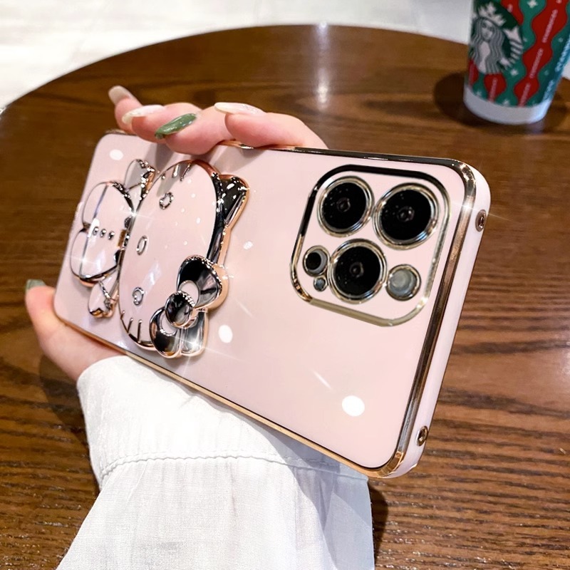 Κατάλληλο για θήκη κινητού iPhone15, θήκη γάτας με ηλεκτρολύτη, καθρέφτη μακιγιάζ, Apple 14Promax