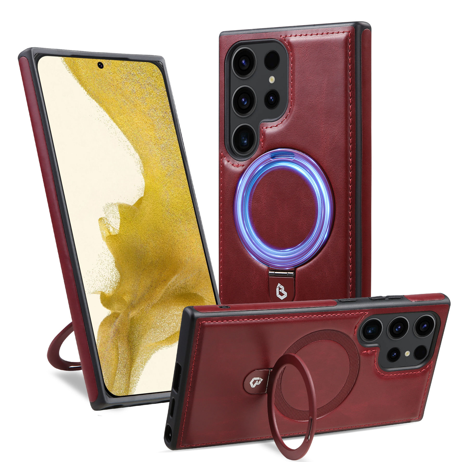 Husa de protectie din piele de lux cu suport magnetic pentru Samsung G